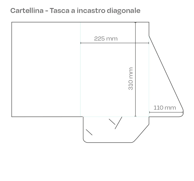 cartellina con tasca a incastro diagonale 225x310