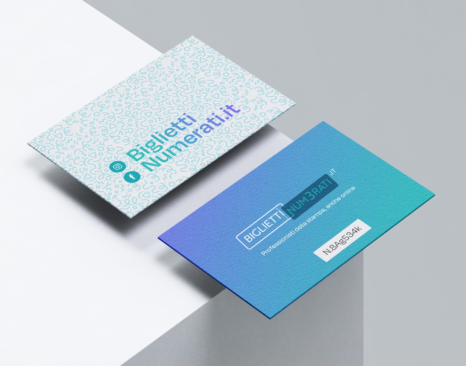 Biglietti da visita e coupon numerati