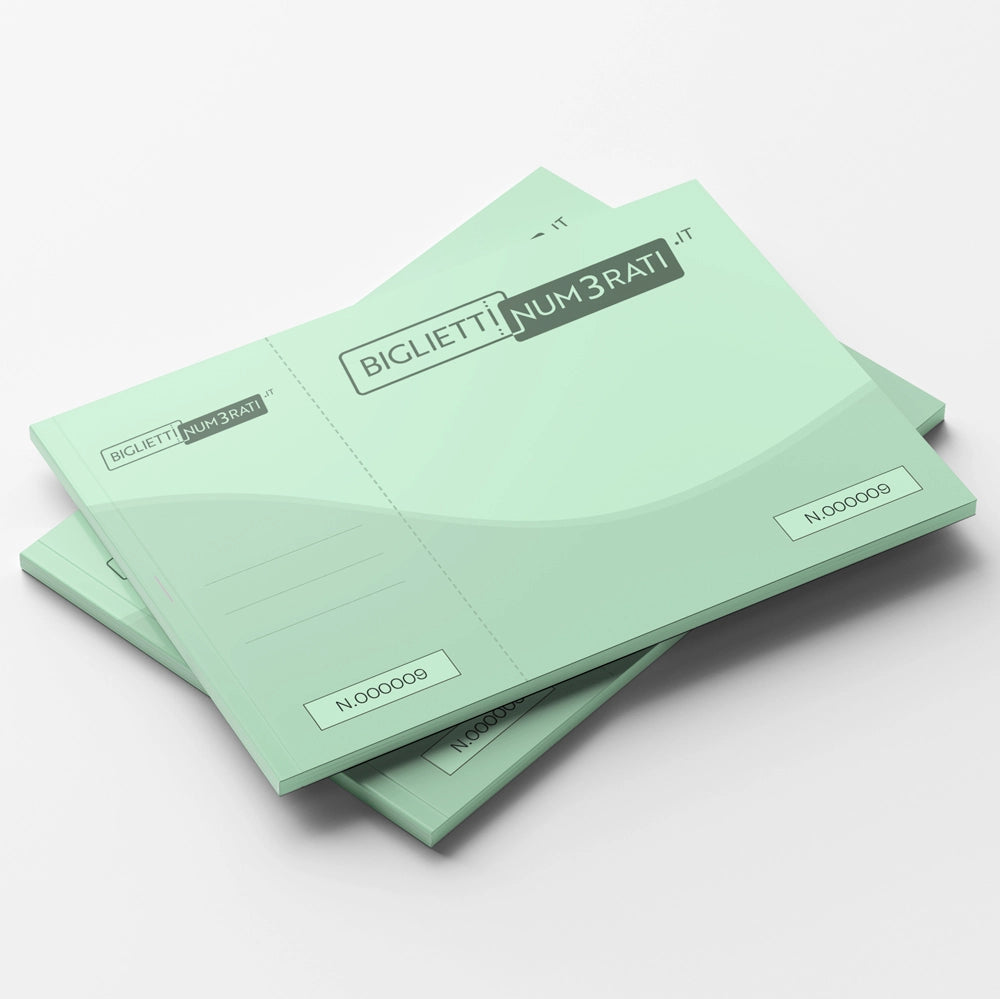 biglietti personalizzati carta colorata verde