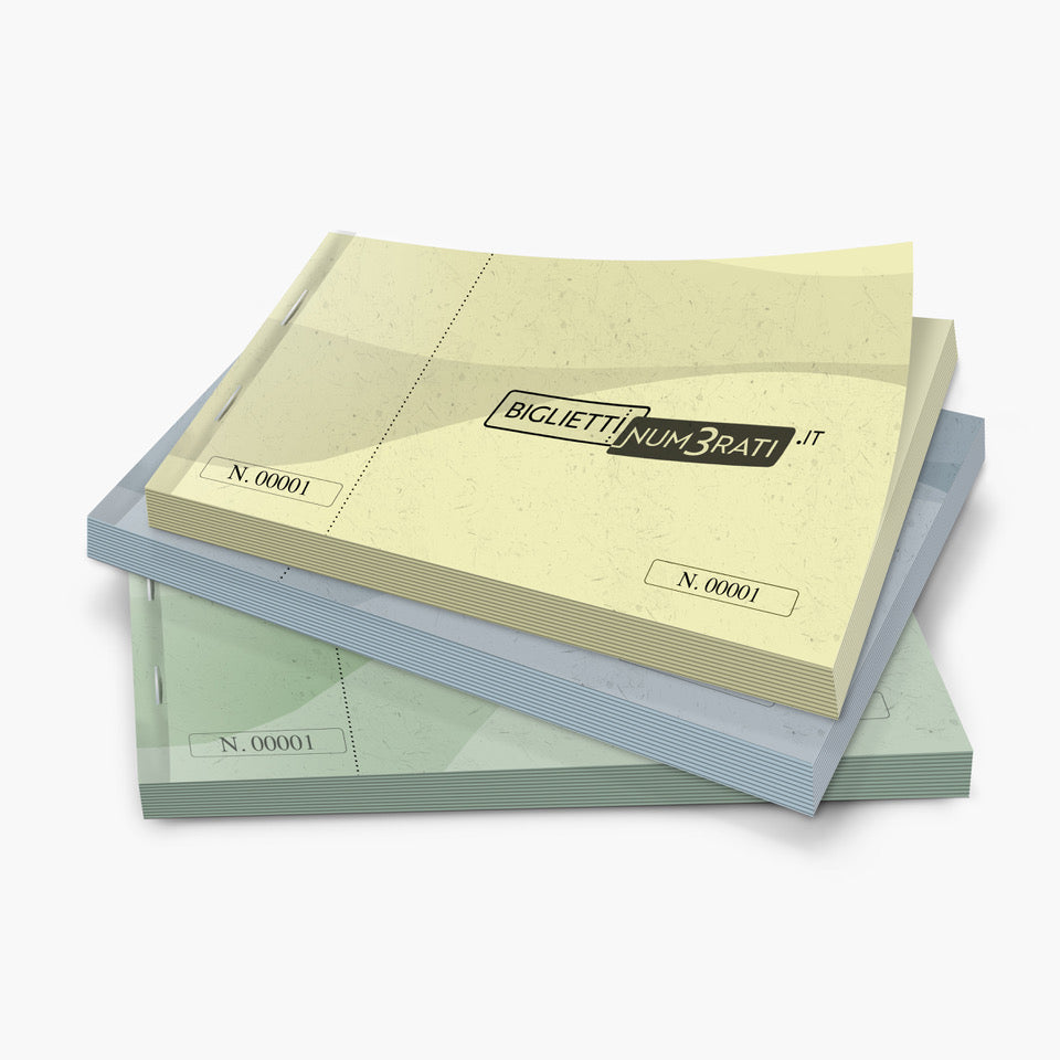 Biglietto lotteria personalizzato stampato su carta colorata con matrice