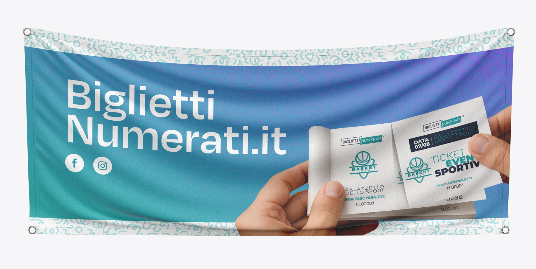 dettaglio occhiello e termosaldatura su telo pvc