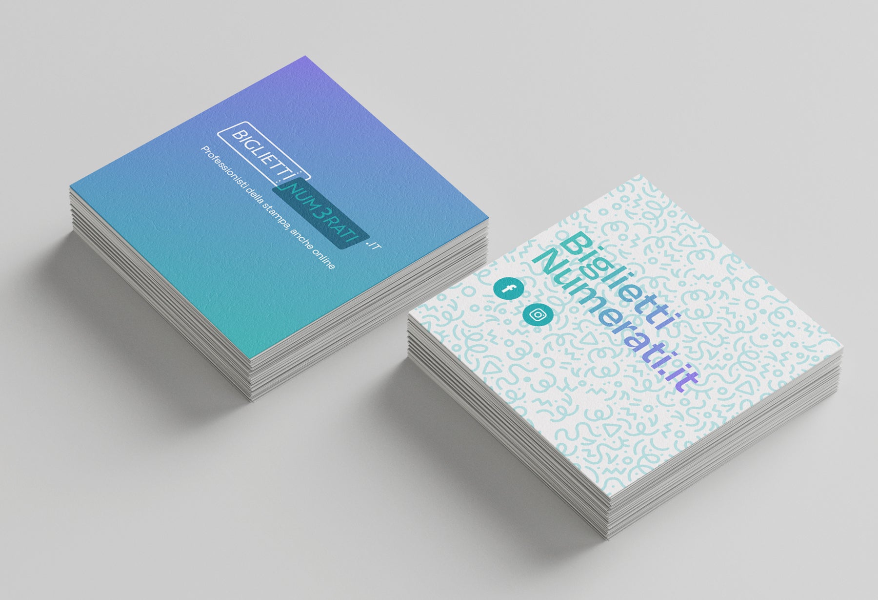 Biglietti da visita e coupon numerati