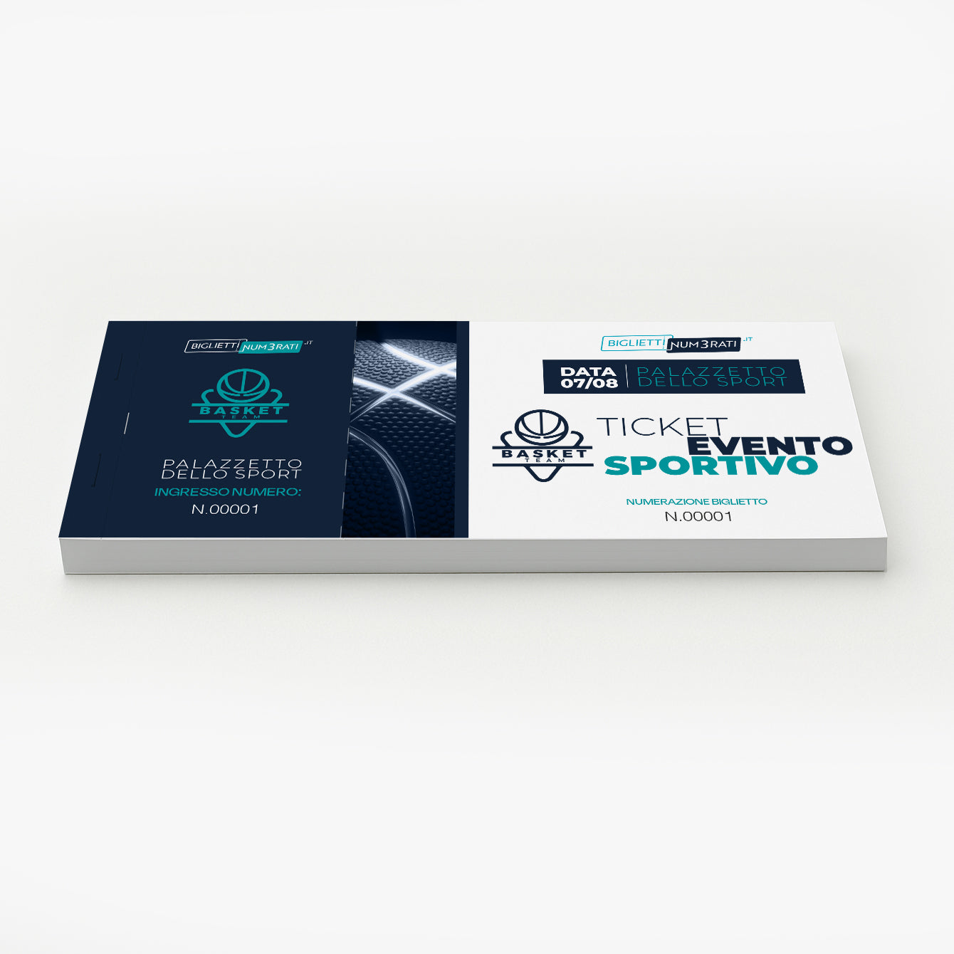 biglietto con matrice personalizzato evento sportivo