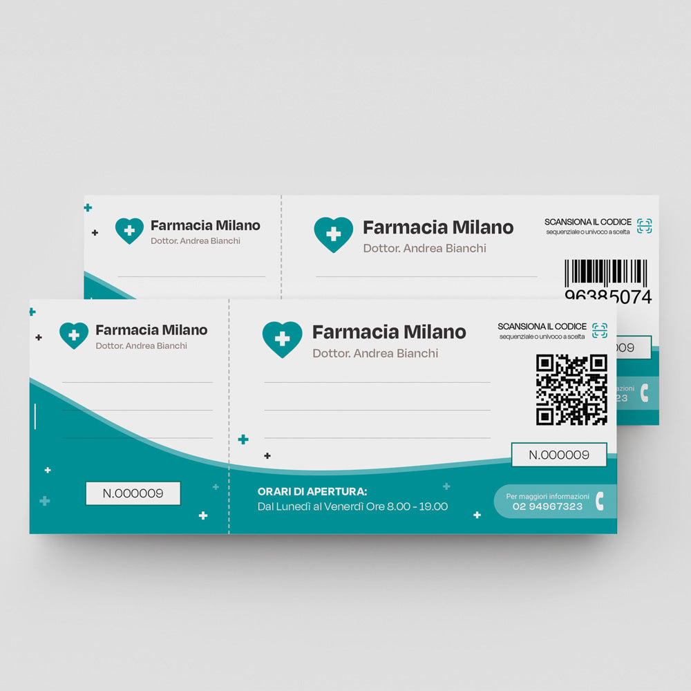 Blocchetti con matrice e codici a barre personalizzati