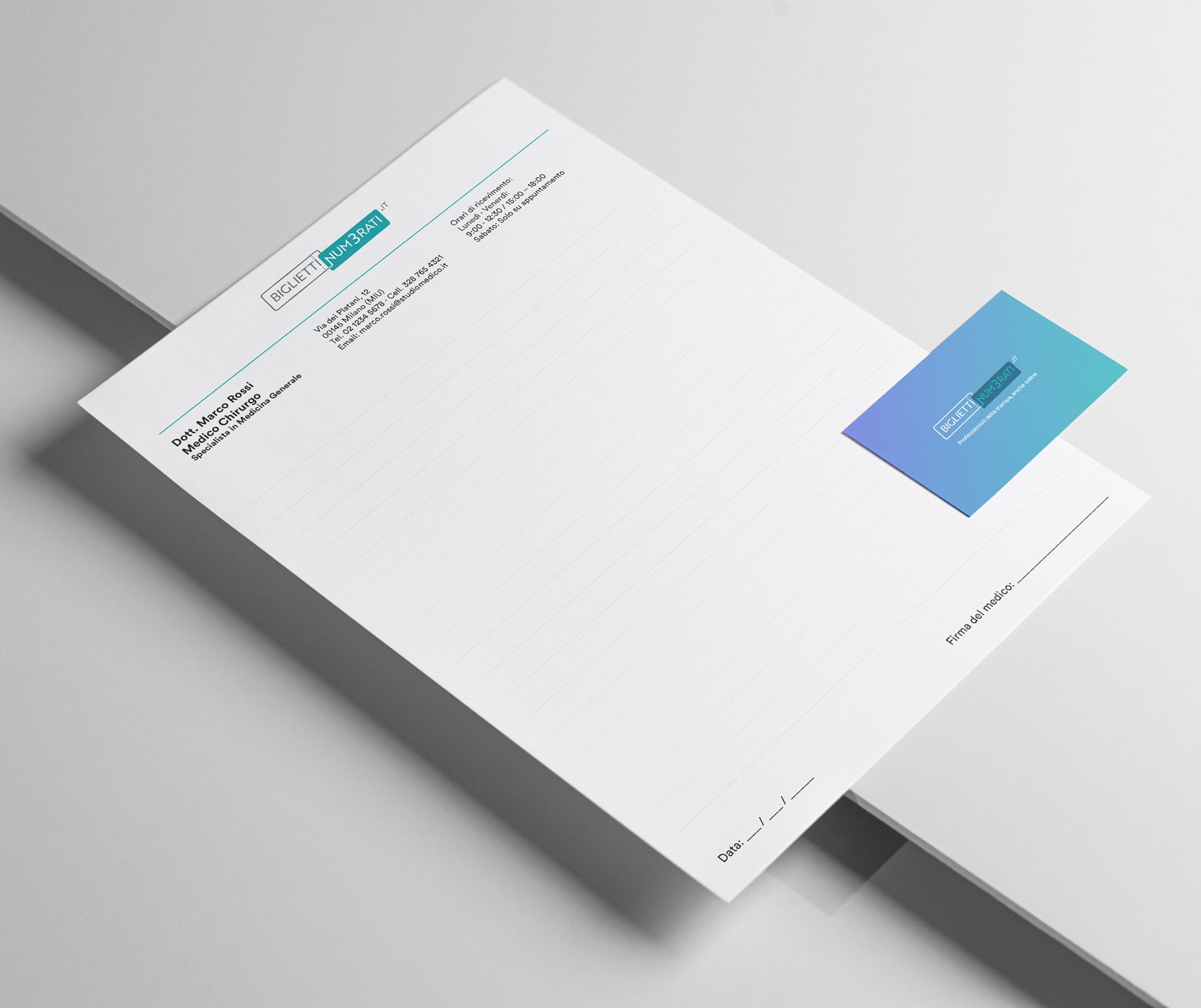 Carta intestata con dato variabile